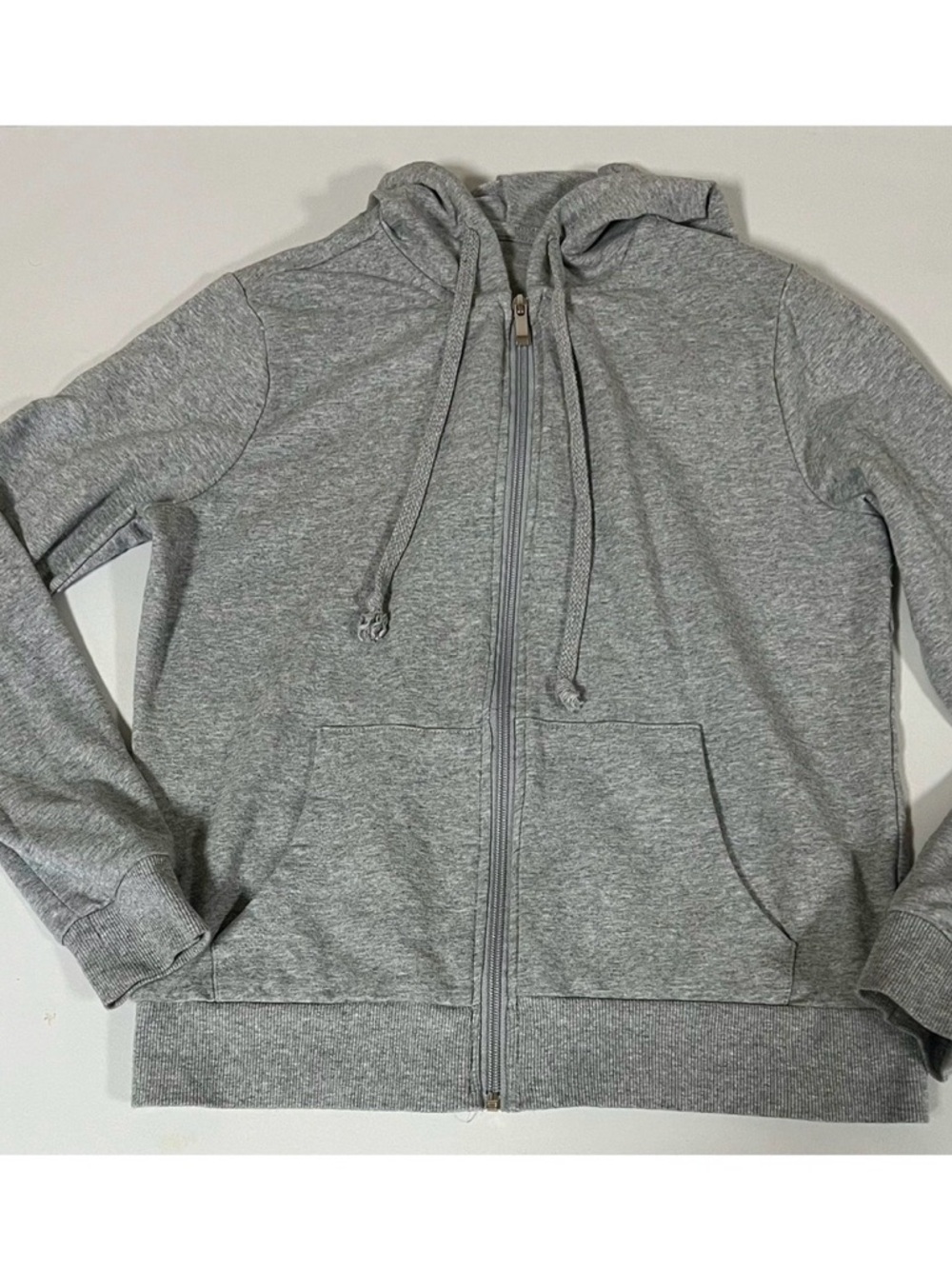 Heather Gray Grey Solid Zipper Sweater Sweatshirt Hoodie Size S 🩶 #y2k #hoodie